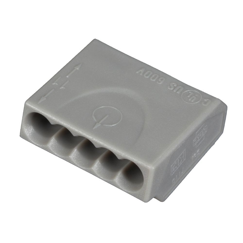 Verbindungsklemme Schraubenlose Dosenklemme Steckklemme 5 x 1,0 - 2,5 mm², grau