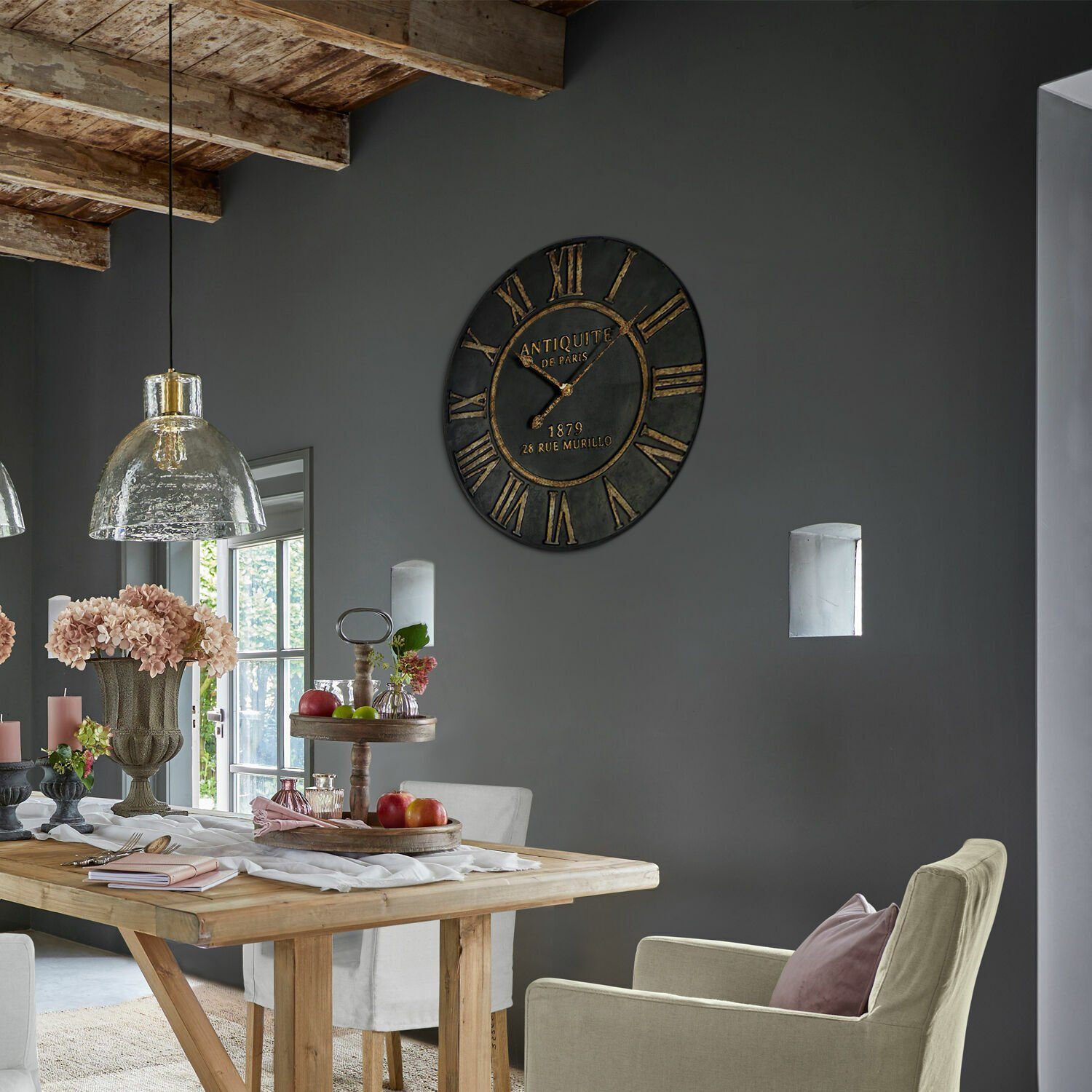 Mirabeau Wanduhr Uhr Murillo antikschwarz