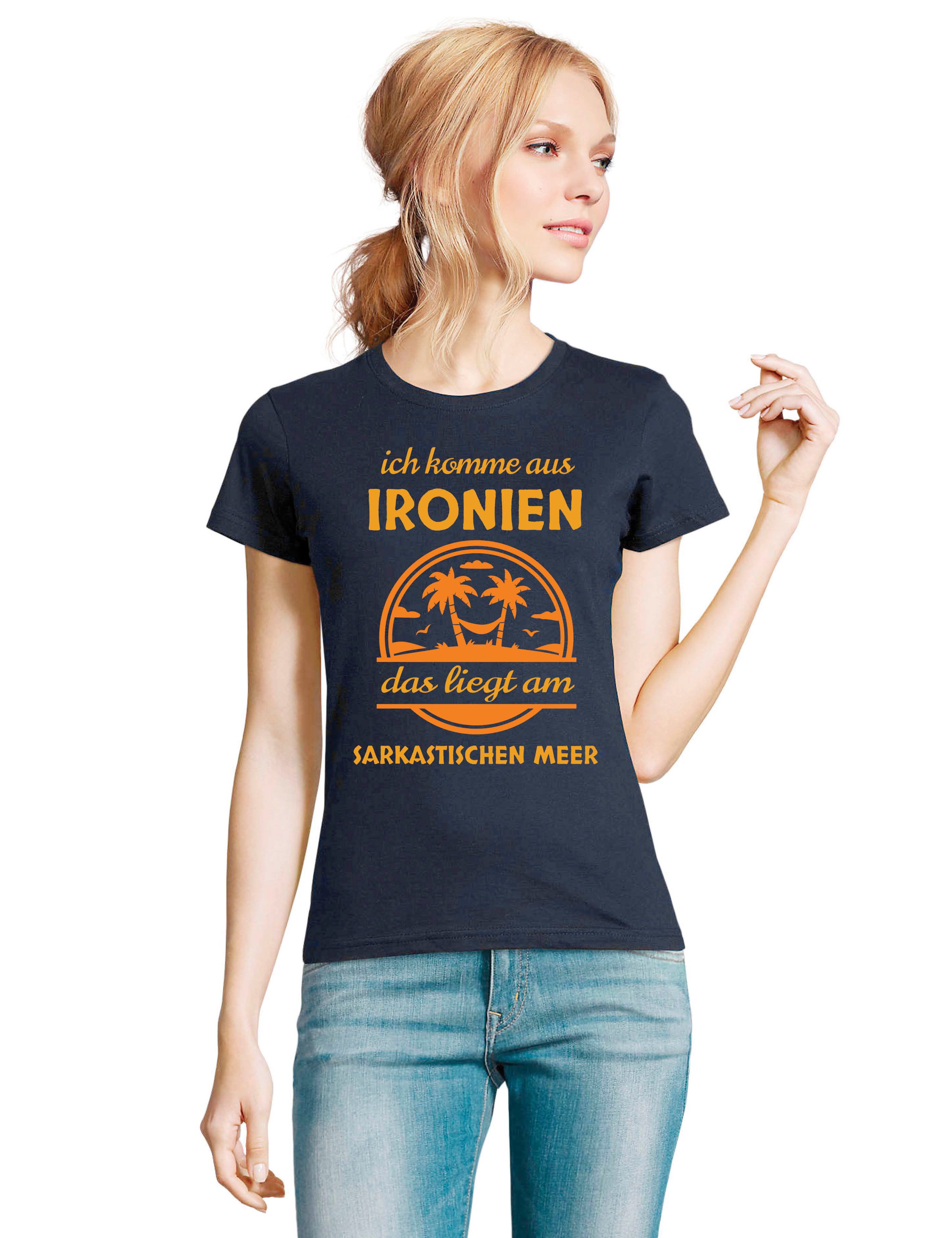 Youth Designz Print-Shirt "Ironien" Damen T-Shirt witziger Spruch Geschenk Motiv Statement mit lustigen Aufdruck für Frauen