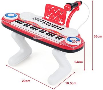 COSTWAY Spielzeug-Musikinstrument 37 Tasten, mit Licht