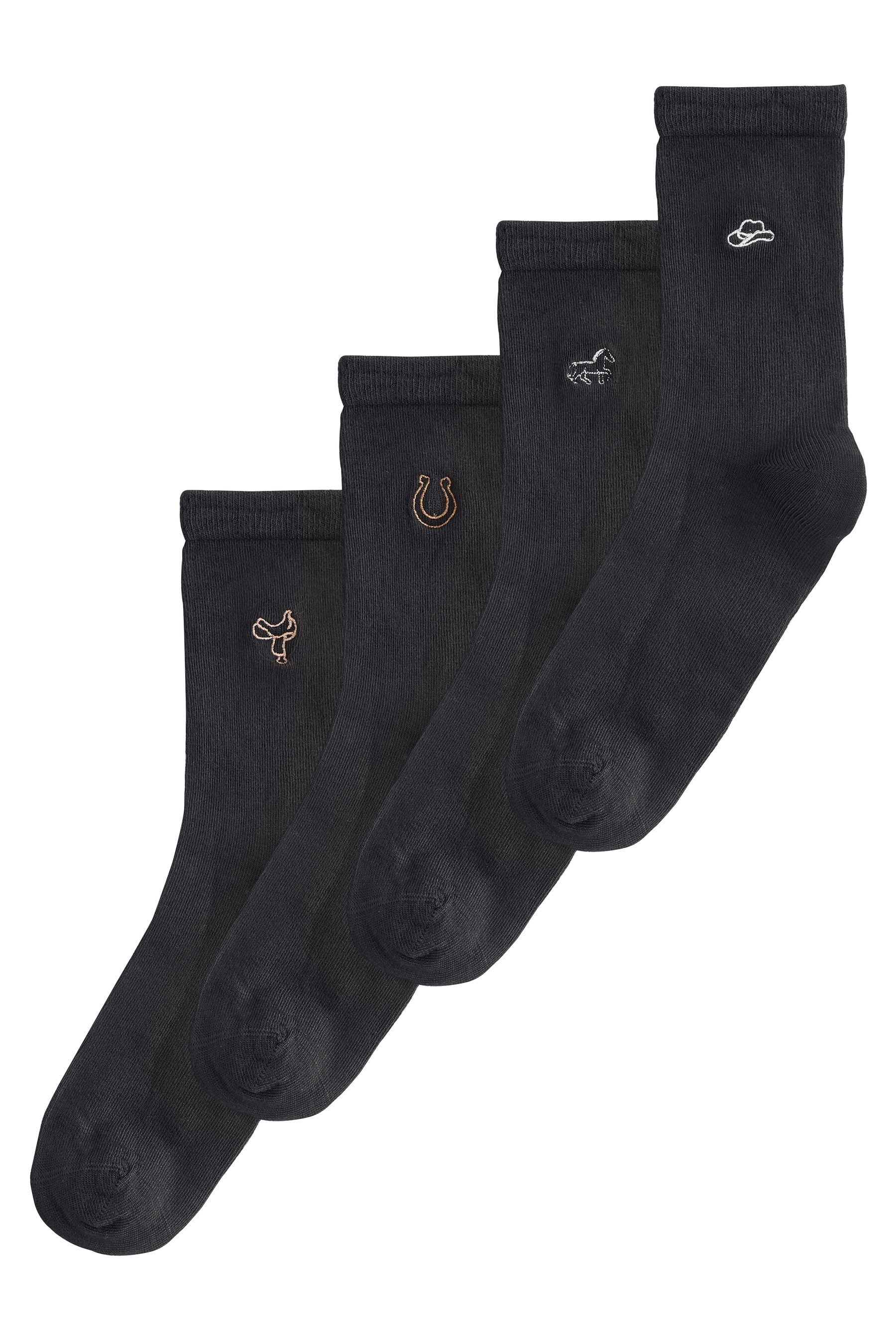 Next Kurzsocken 4er-Pack Söckchen mit gestickten Hundegesichtern (1-Paar)