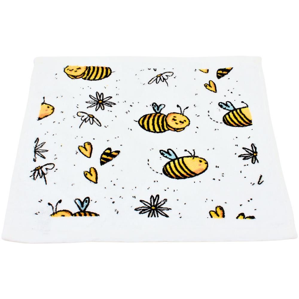 Dekohelden24 Tragetasche Magisches Baumwoll - Handtuch im 4er Set als Biene, Größe H/B ca. 30 x 30 cm