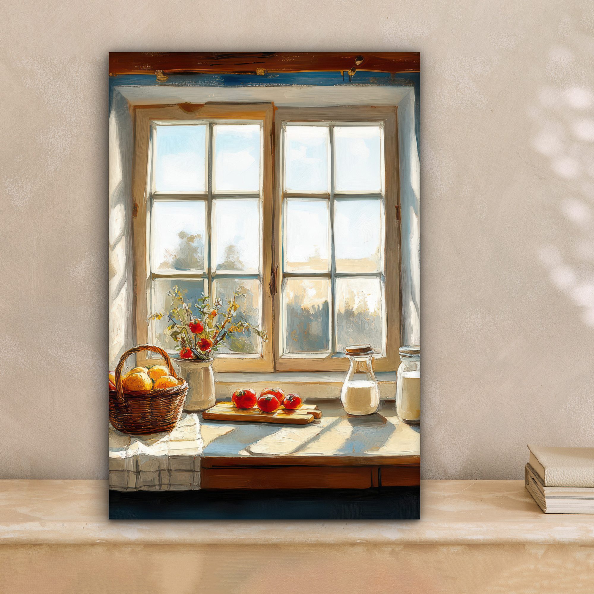 OneMillionCanvasses® Leinwandbild Stillleben - Küche - Fensterblick - Fenst günstig online kaufen
