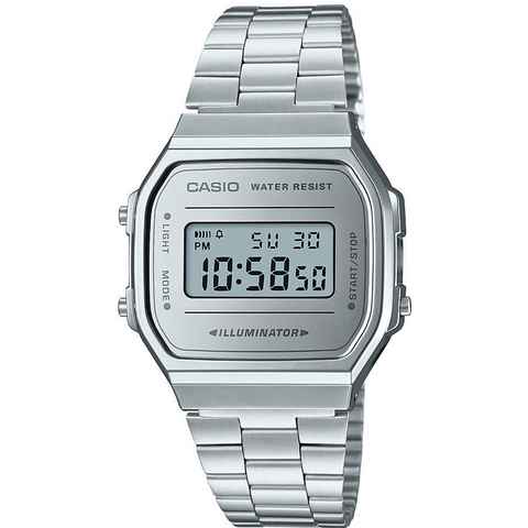 CASIO VINTAGE Chronograph A168WEM-7EF, Quarzuhr, Armbanduhr, Damen, Herren, digital, retro, Stoppfunktion