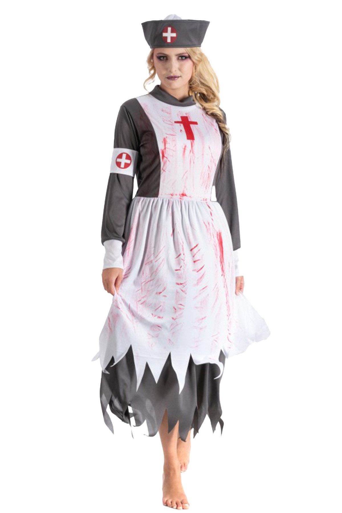 CHAKS Hexen-Kostüm Zombie Krankenschwester Damen Kostüm 'Bloody Nurse