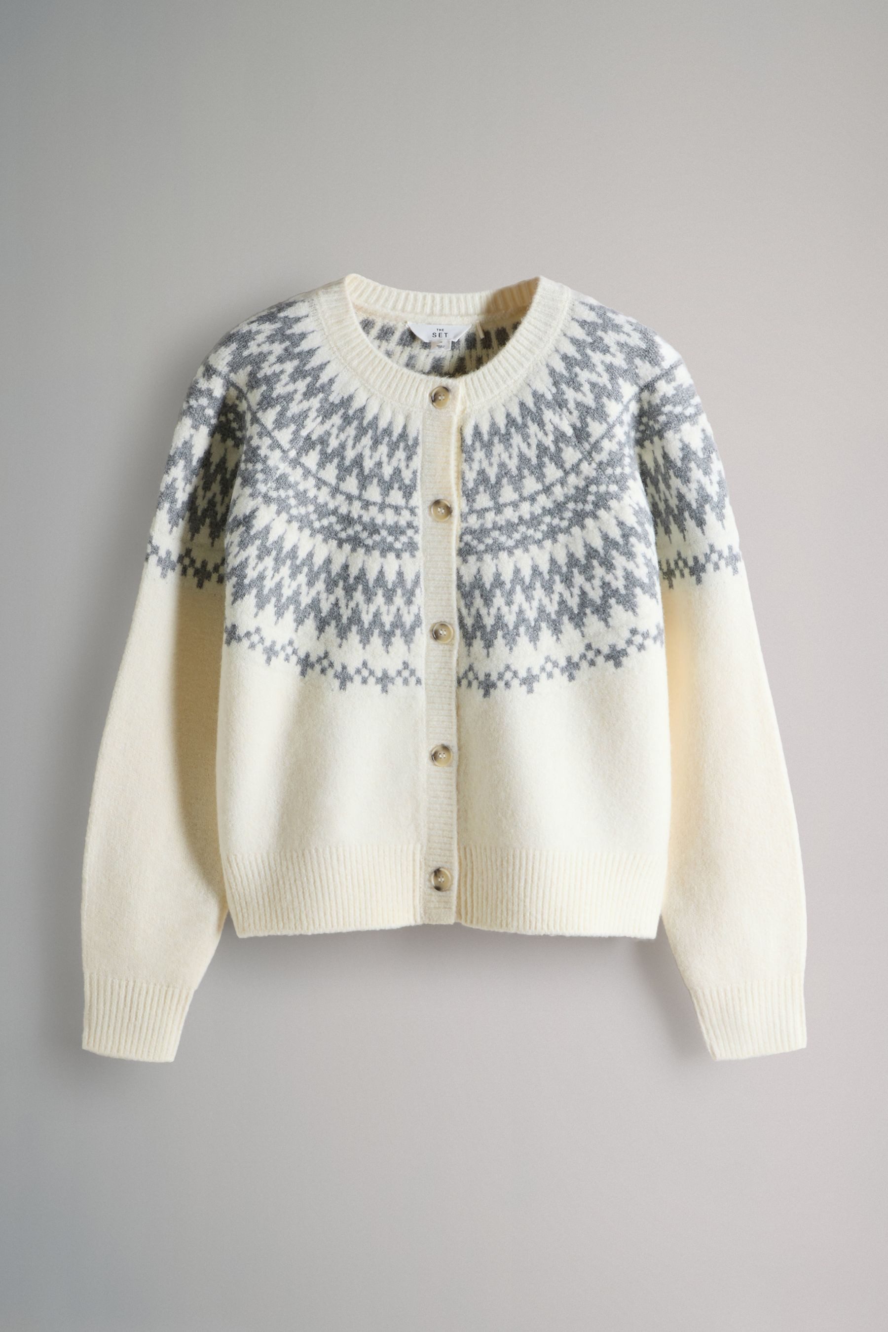 The Set Norwegerpullover The Set Strickpulli + Strickjacke, Fairislemuster günstig online kaufen