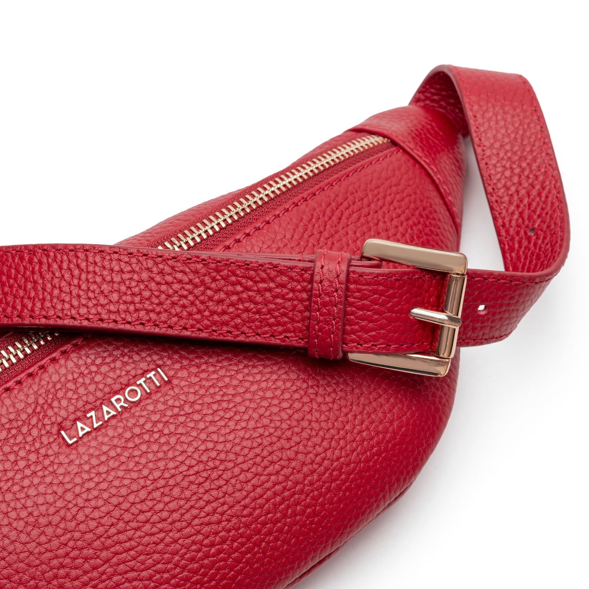 Gürteltasche Bologna Leder Lazarotti Leather, red