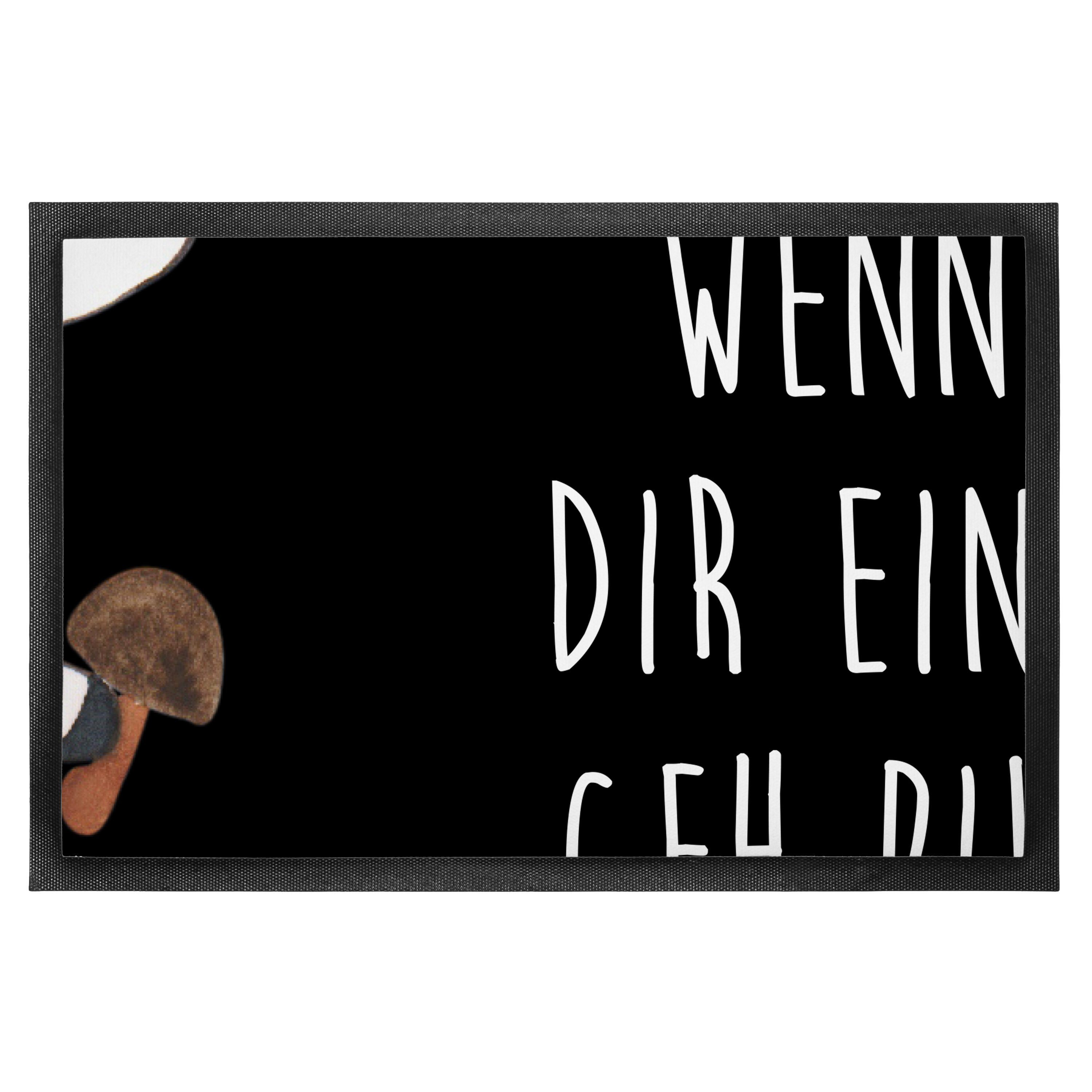 Fußmatte Einhorn Pilz Schwarz Geschenk, Liebeskummer, Türvorleger