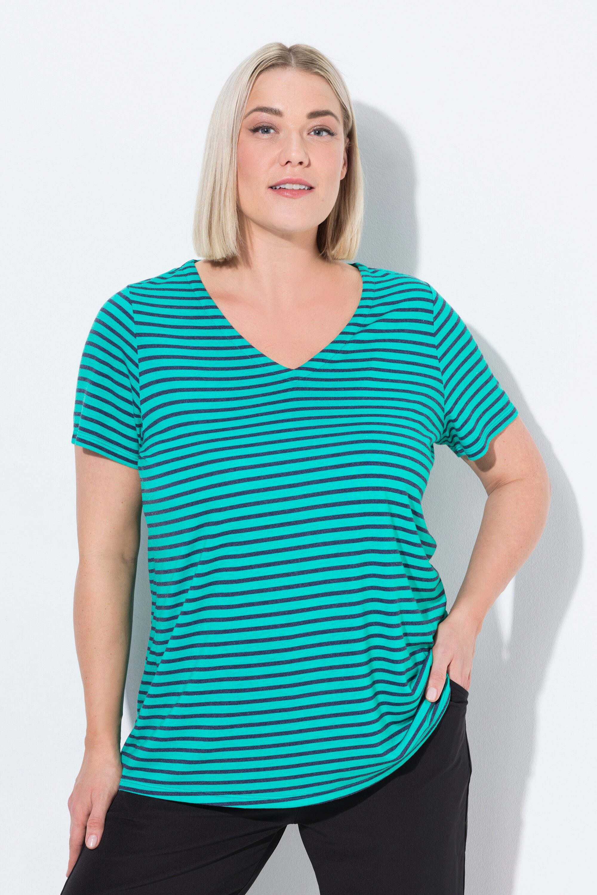 Ulla Popken T-Shirt Funktions-Shirt Ringel Classic günstig online kaufen