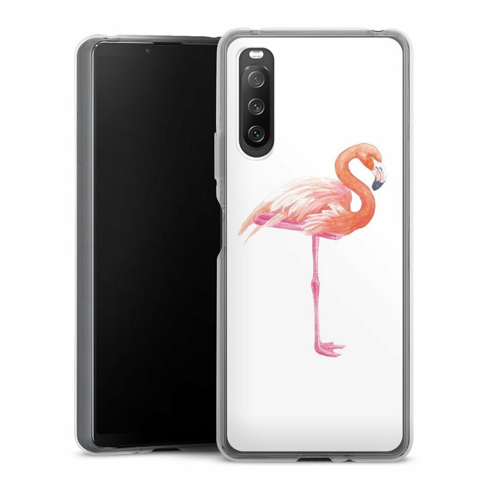 DeinDesign Handyhülle Flamingo Tiere Sommer Flamingo3, Sony Xperia 10 IV Silikon Hülle Bumper Case Handy Schutzhülle