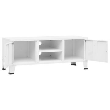 furnicato TV-Schrank Industrie-Stil Weiß 105x35x42 cm Metall