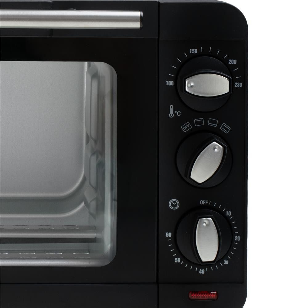 Adler Minibackofen AD 6029, Mini Elektro Backofen, Timer, Oberhitze, Unterhitze, schwarz