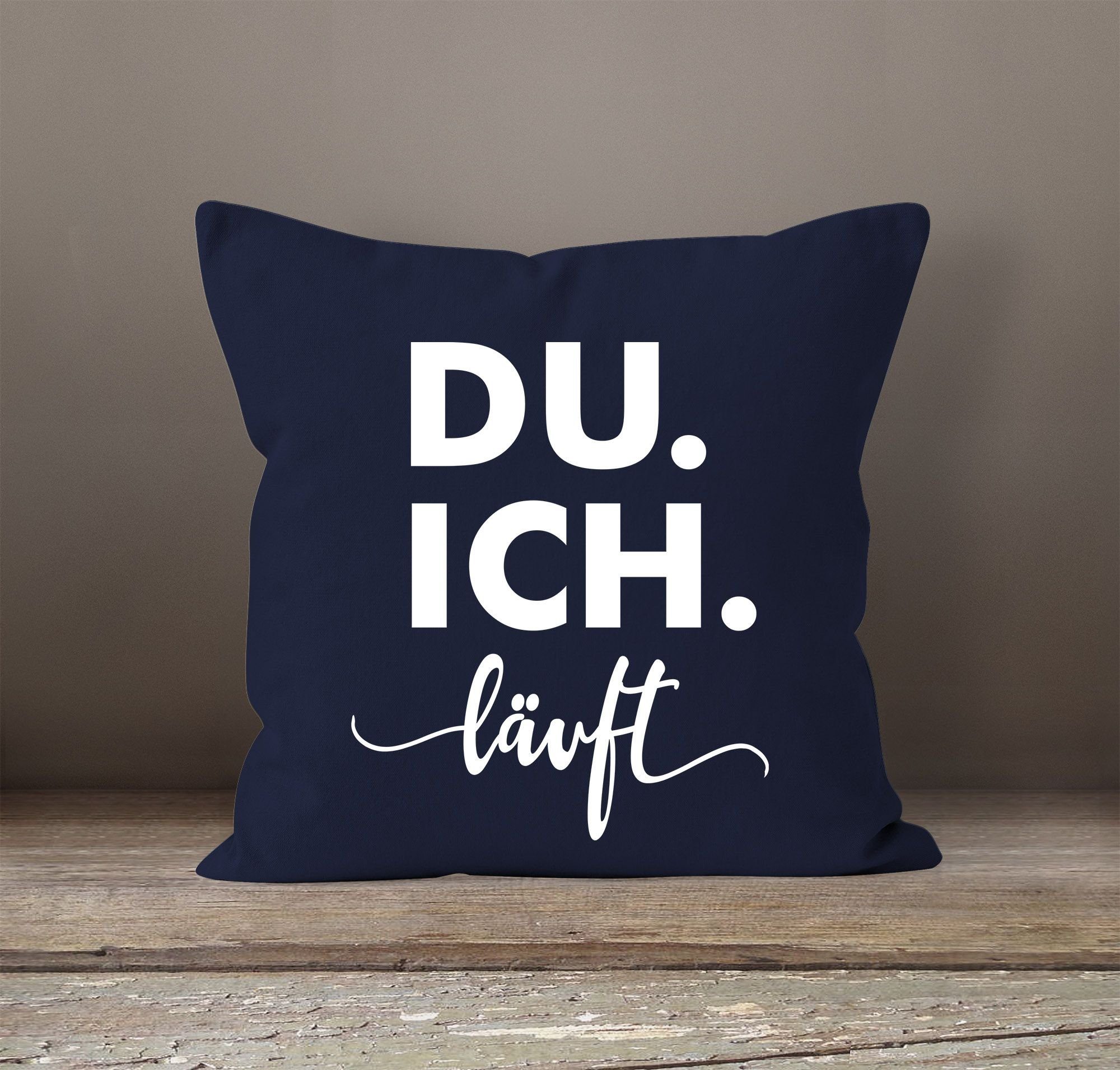 Ich Liebeserklärung Liebesprüche läuft Liebe Kissen-Bezug Partner Dekokissen navy Du Geschenk SpecialMe® für SpecialMe