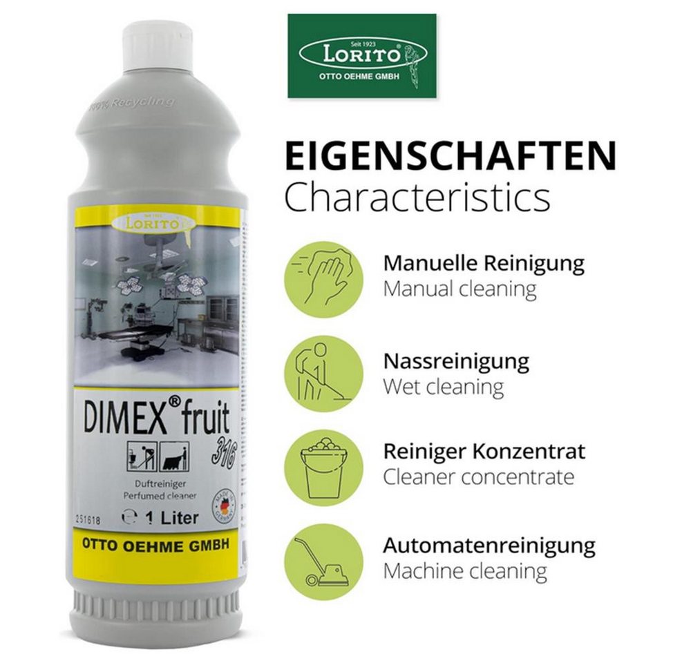 Thumbnail - Lorito Lorito Dimex fruit 316 1L Duftreiniger Bodenreiniger Hygienereiniger Fussbodenreiniger
