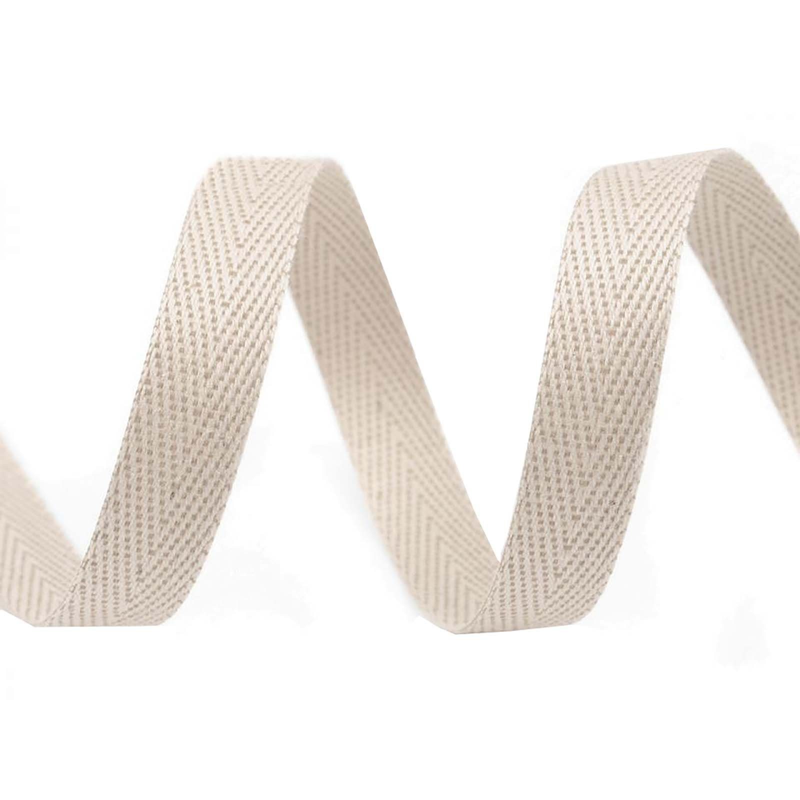 maDDma Webband 10m Köperband 10mm breit große Farbwahl Einfass- Nahtband Baumwollband, hellbeige