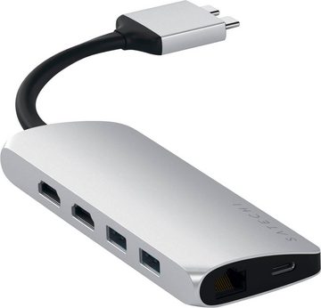 Satechi Type-C Dual Multimedia Adapter Laptop-Adapter USB-C zu HDMI, MicroSD-Card, RJ-45 (Ethernet), SD-Card, USB Typ A, USB Typ C, 15,9 cm