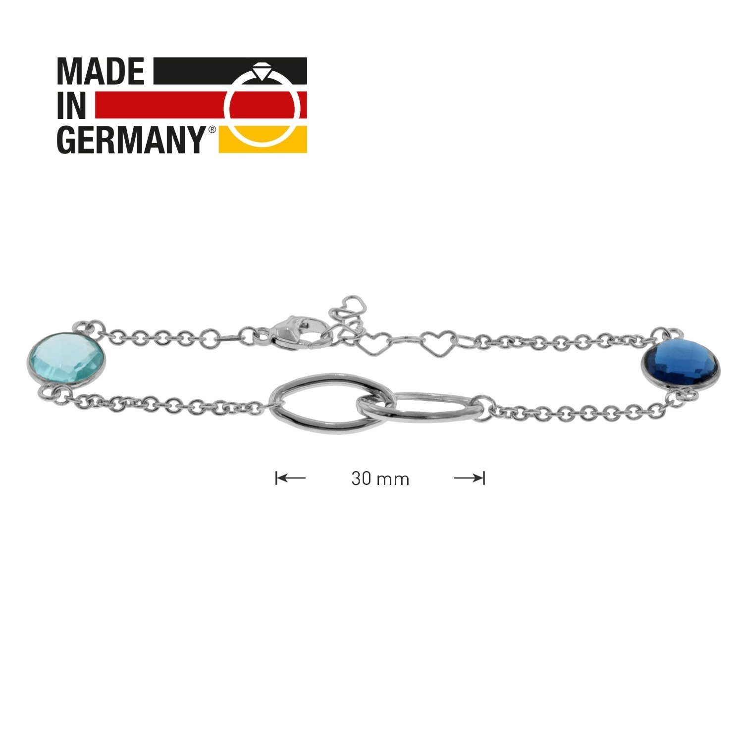 Damen Schmuck trendor Gliederarmband für 925 Sterlingsilber Armkette mit Blauen Quarzen