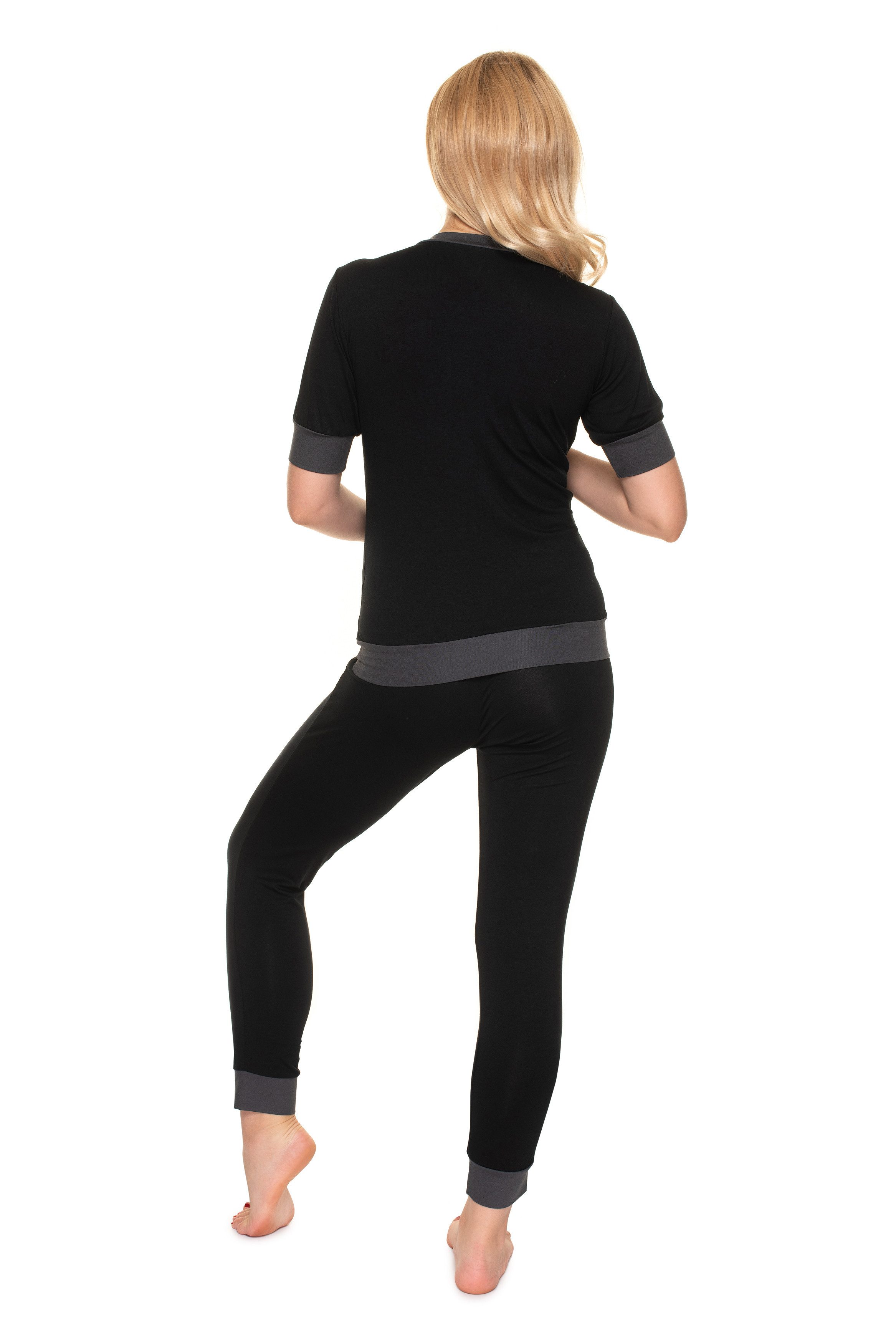 PeeKaBoo Umstandspyjama Umstandsmode Stillmode Schlafanzug Pyjama Schwangerschaft Kurzarm