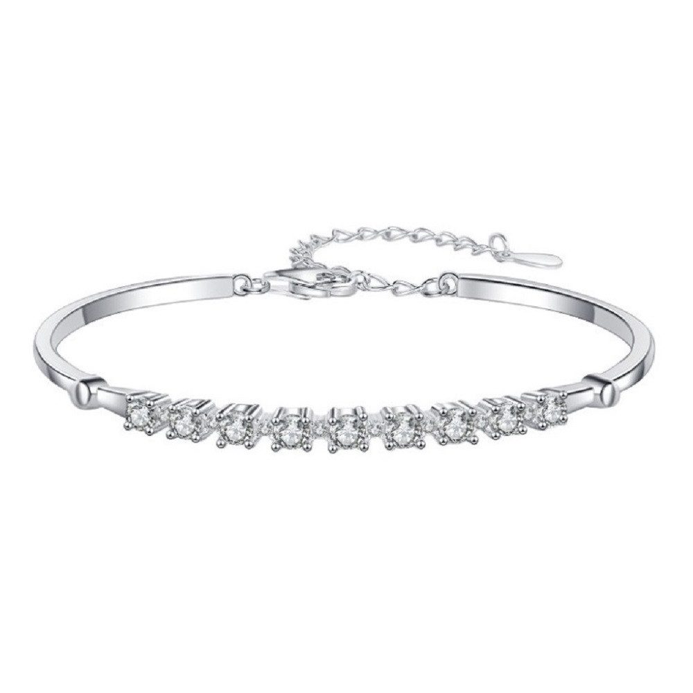 PANDACHARMS Armreif Nine Diamonds, 925er Silber mit Zirkonia, Länge variabel 16-20cm