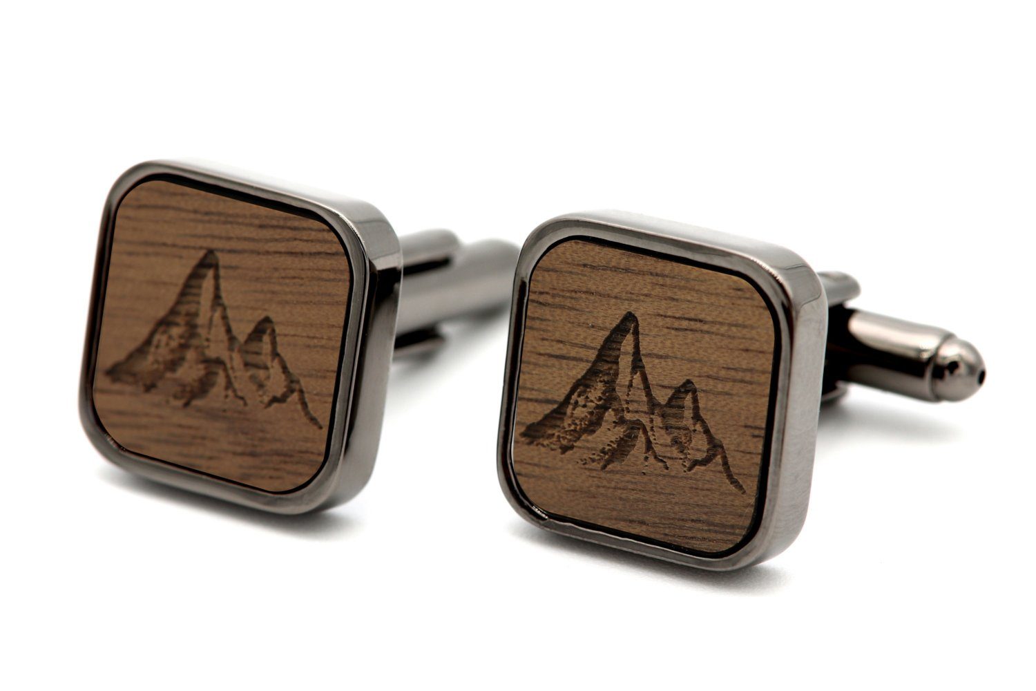 Hochzeit, Manschettenknöpfe (schwarz mit Eckig zur Trauzeuge, Kompass, Cufflinks NaturSchatulle Holz uvm), Anzug silber, Anker, Gravur /