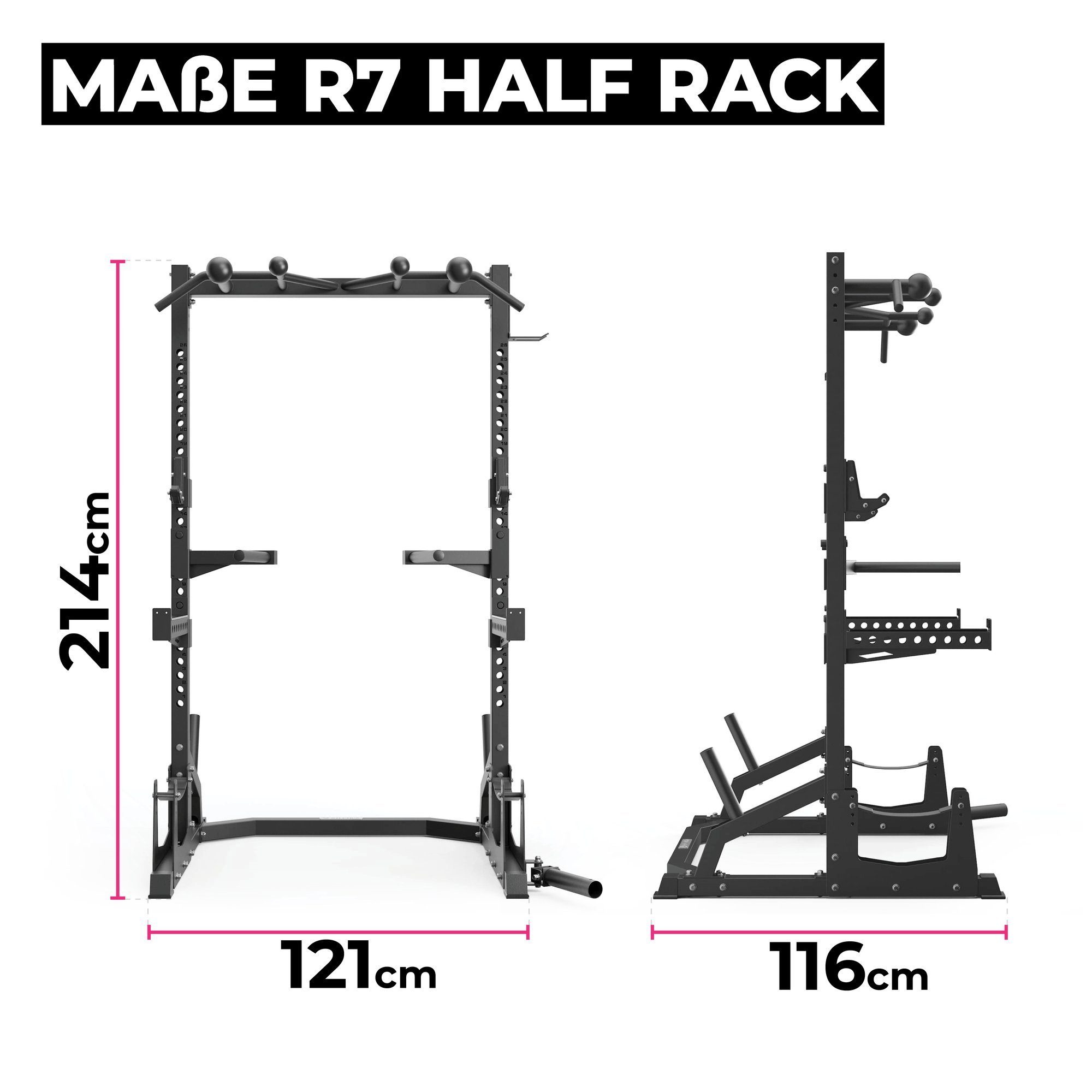R7 ∣ mit 214 102 hoch Stabil ∣ Power Power Rack Half cm Rack ATLETICA kg Eigengewicht Rack