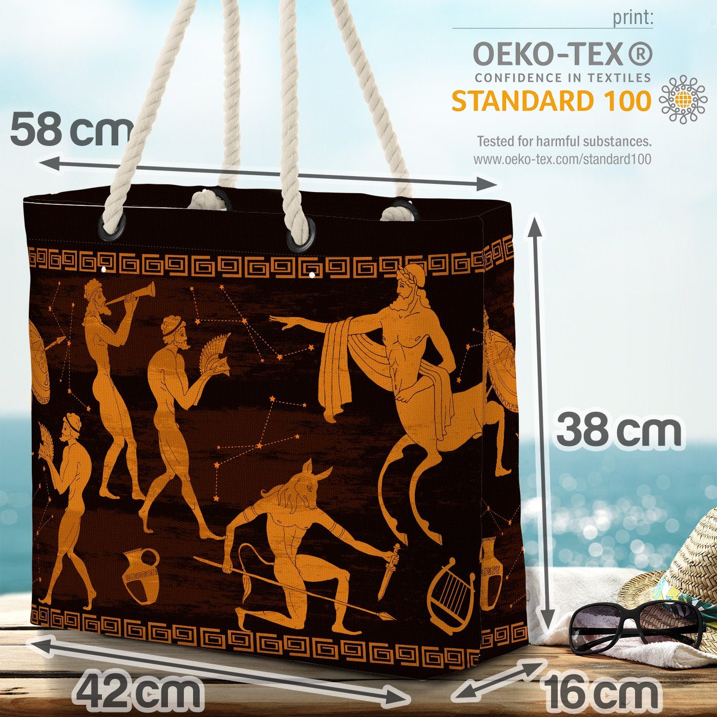 (1-tlg), Vase Beach Griechische Griechenland Olymp Antike Malerei Keramik Strandtasche Malerei VOID Bag