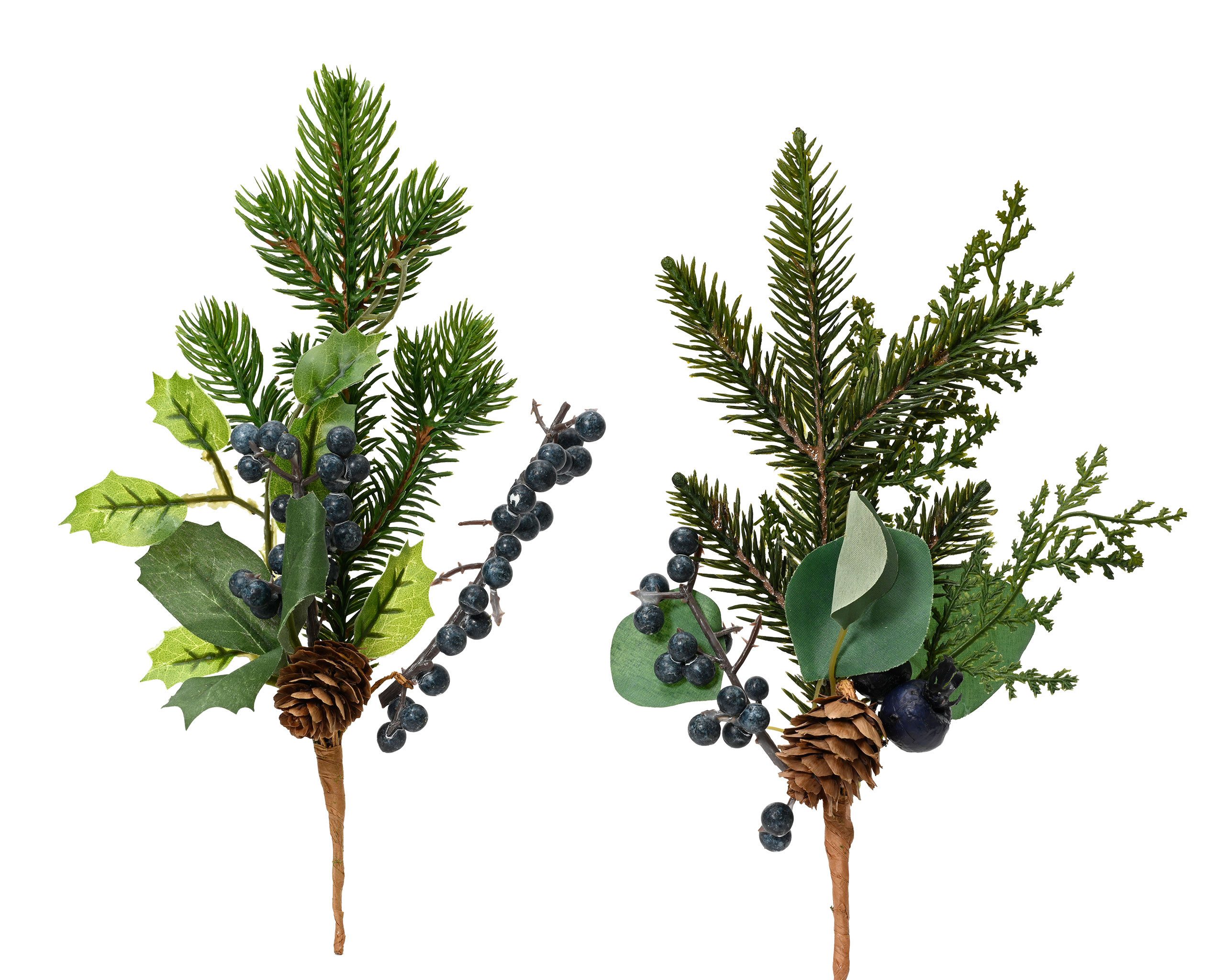 Kunstzweig, Kaemingk, Künstliche Zweige 24cm mit blauen Beeren 1 Stück sort günstig online kaufen