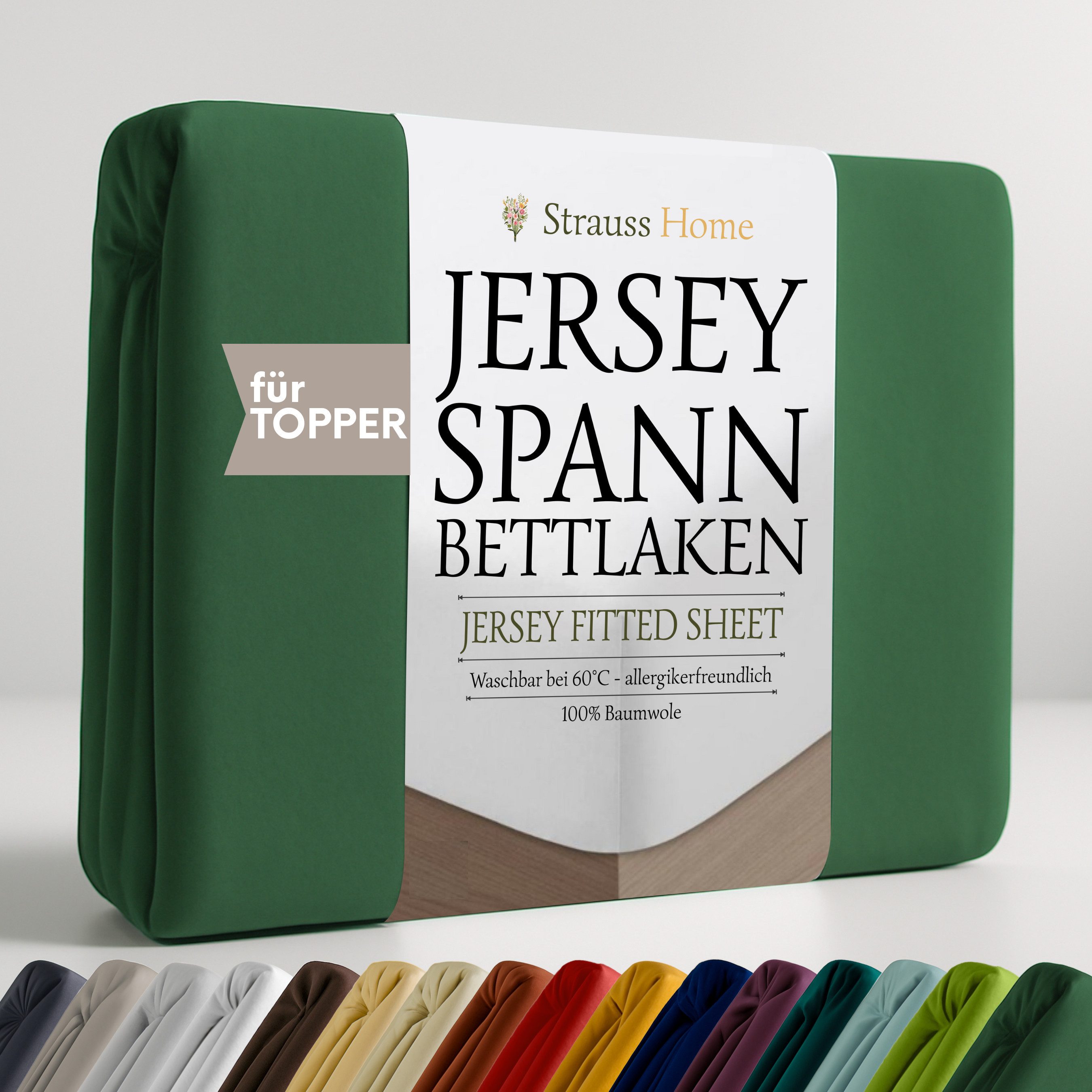 Strauss Home Spannbettlaken Premium Topper Spannbettlaken 150GSM für Matrat günstig online kaufen