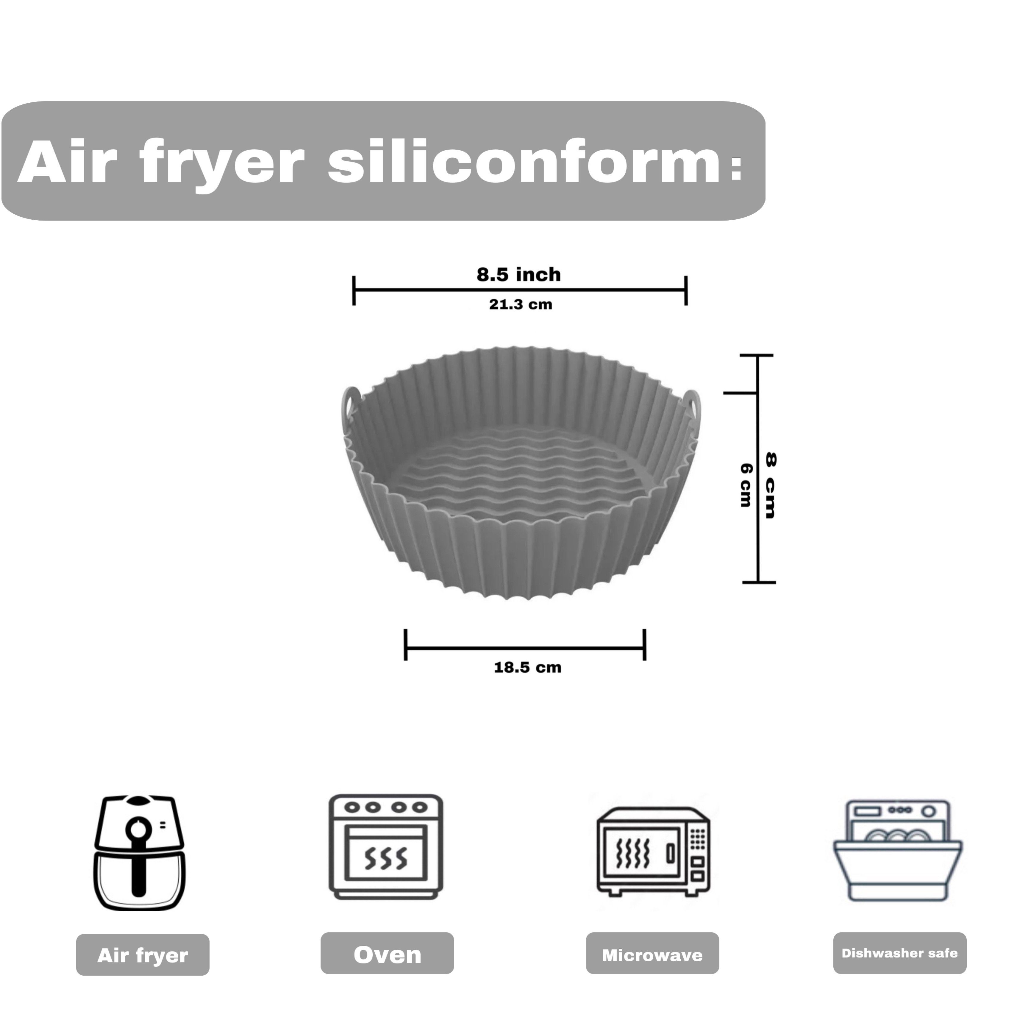 Air Backform Grau Fryer Silikon IhrHauz Heißluftfritteuse Backform Topf (1-tlg) Ersatz,