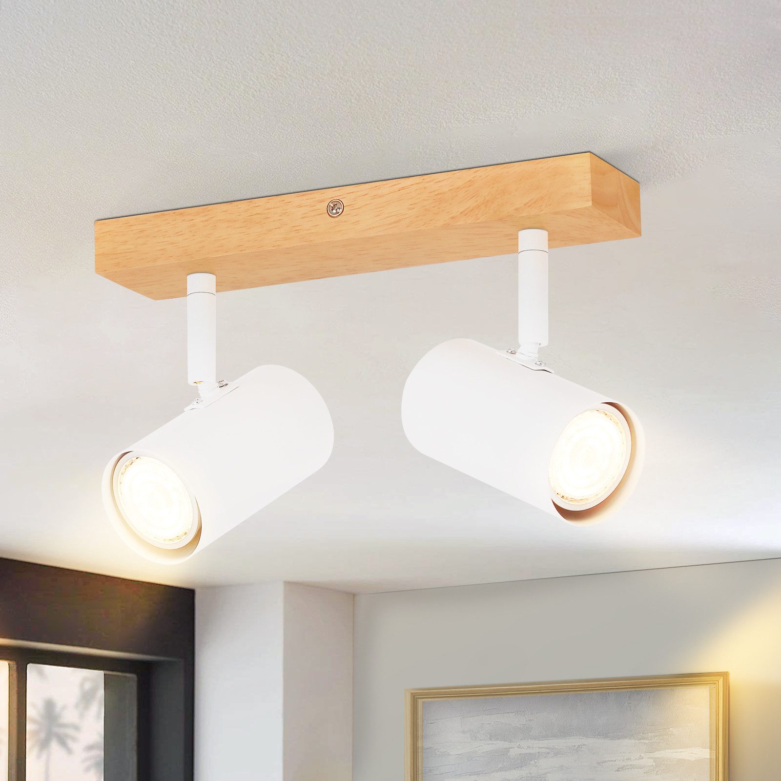 ZMH LED Wandleuchte Innen Deckenlampe Weiß Metall Modern GU10 Fassung 330° günstig online kaufen