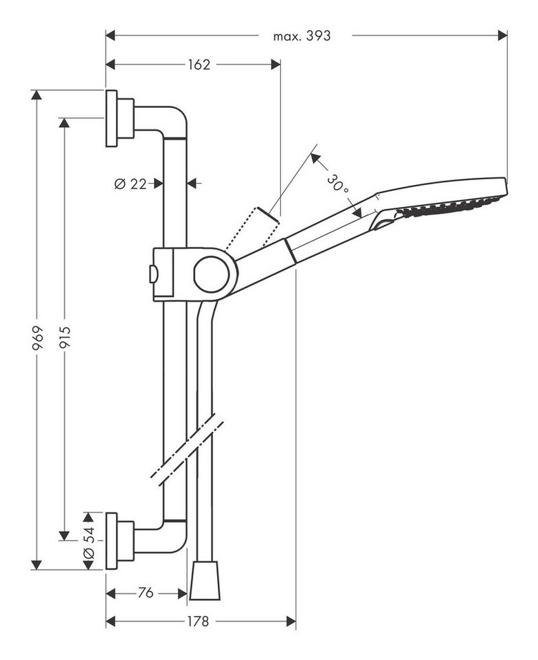 Thumbnail - hansgrohe Stangenbrause-Set Axor Citterio, Höhe 96.9 cm, 3 Strahlart(en), Brauseset mit Handbrause 120 3jet