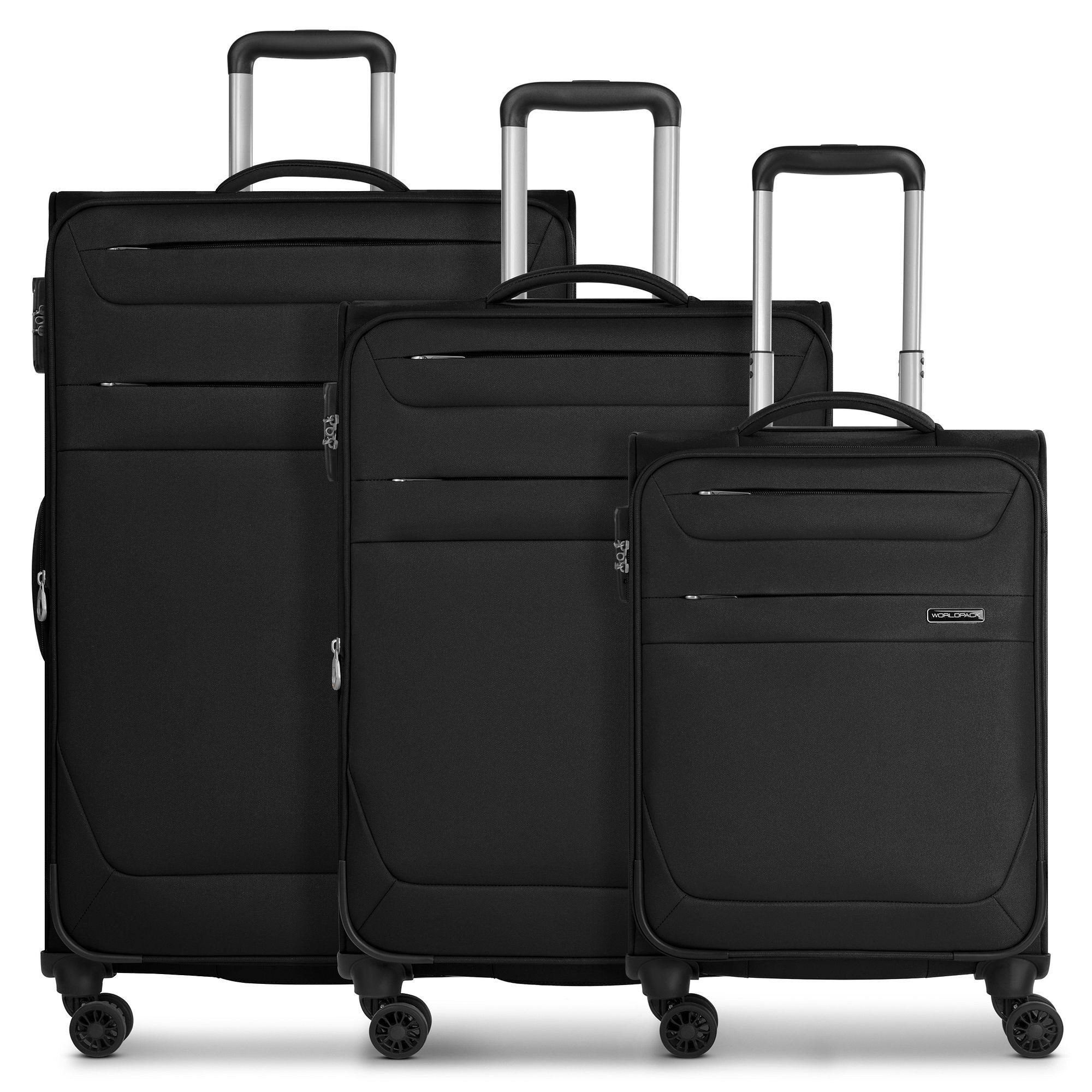WORLDPACK Trolleyset Chicago, 4 Rollen, (3-teilig, 3 tlg), Polyester