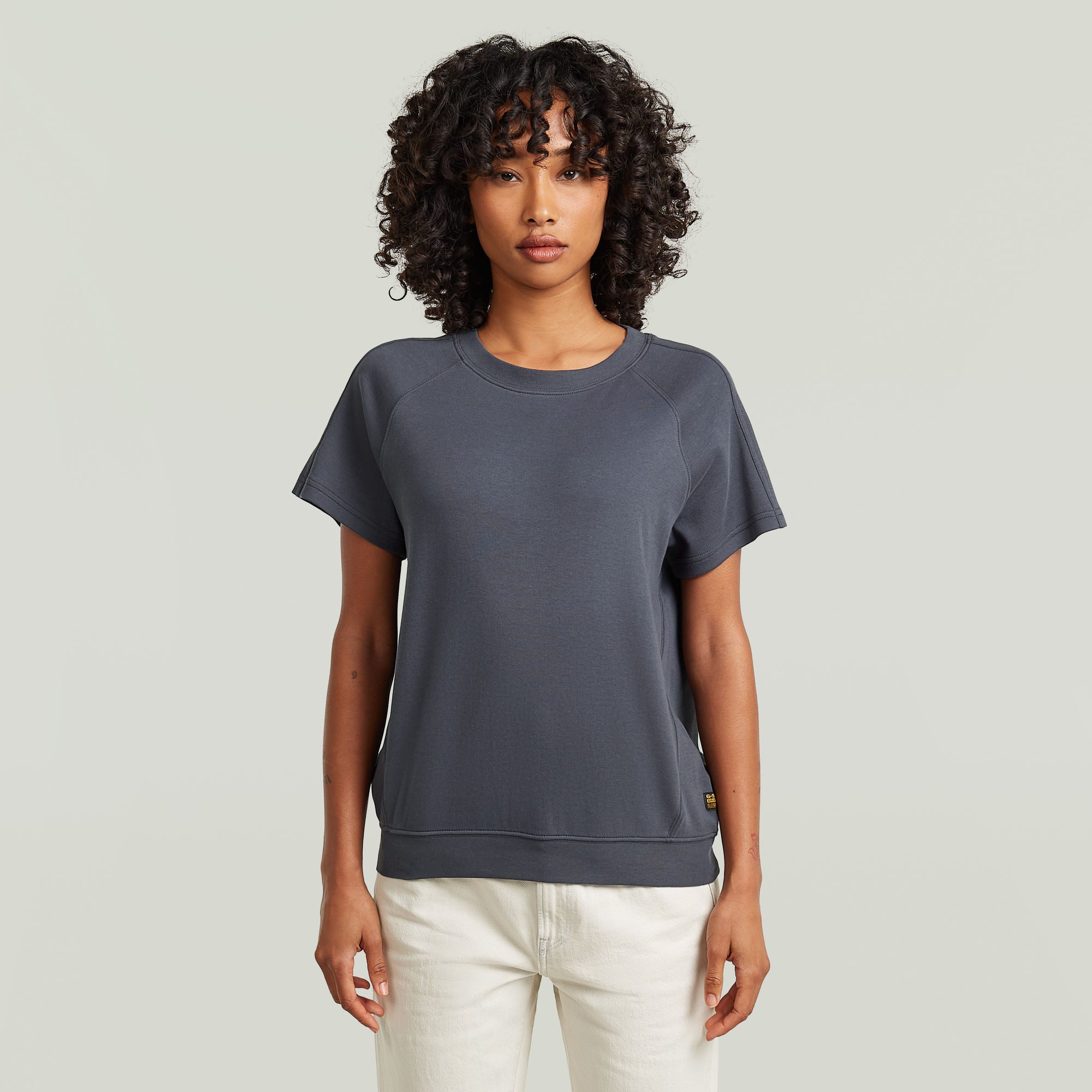G-STAR T-Shirt Raglan Rundhalsform, mit angesetztem Bündchen