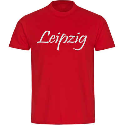 multifanshop T-Shirt Herren Leipzig - Schriftzug - Männer