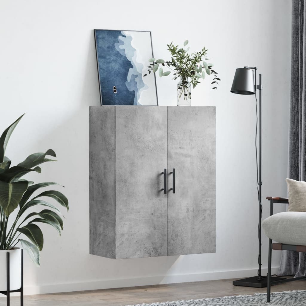 vidaXL Hängeschrank Wandschrank Betongrau 69,5x34x90 cm günstig online kaufen
