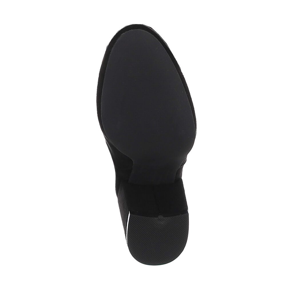 Ital-Design Damen Party & Clubwear Overkneestiefel (87124626) Blockabsatz High-Heel Stiefel in Schwarz