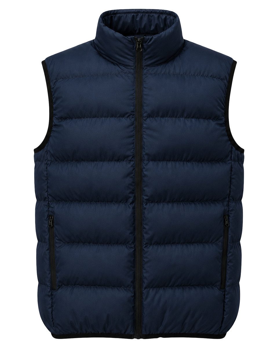 Allthemen Steppweste Herren Steppweste mit Stehkragen Regular Fit Winterweste Freizeit