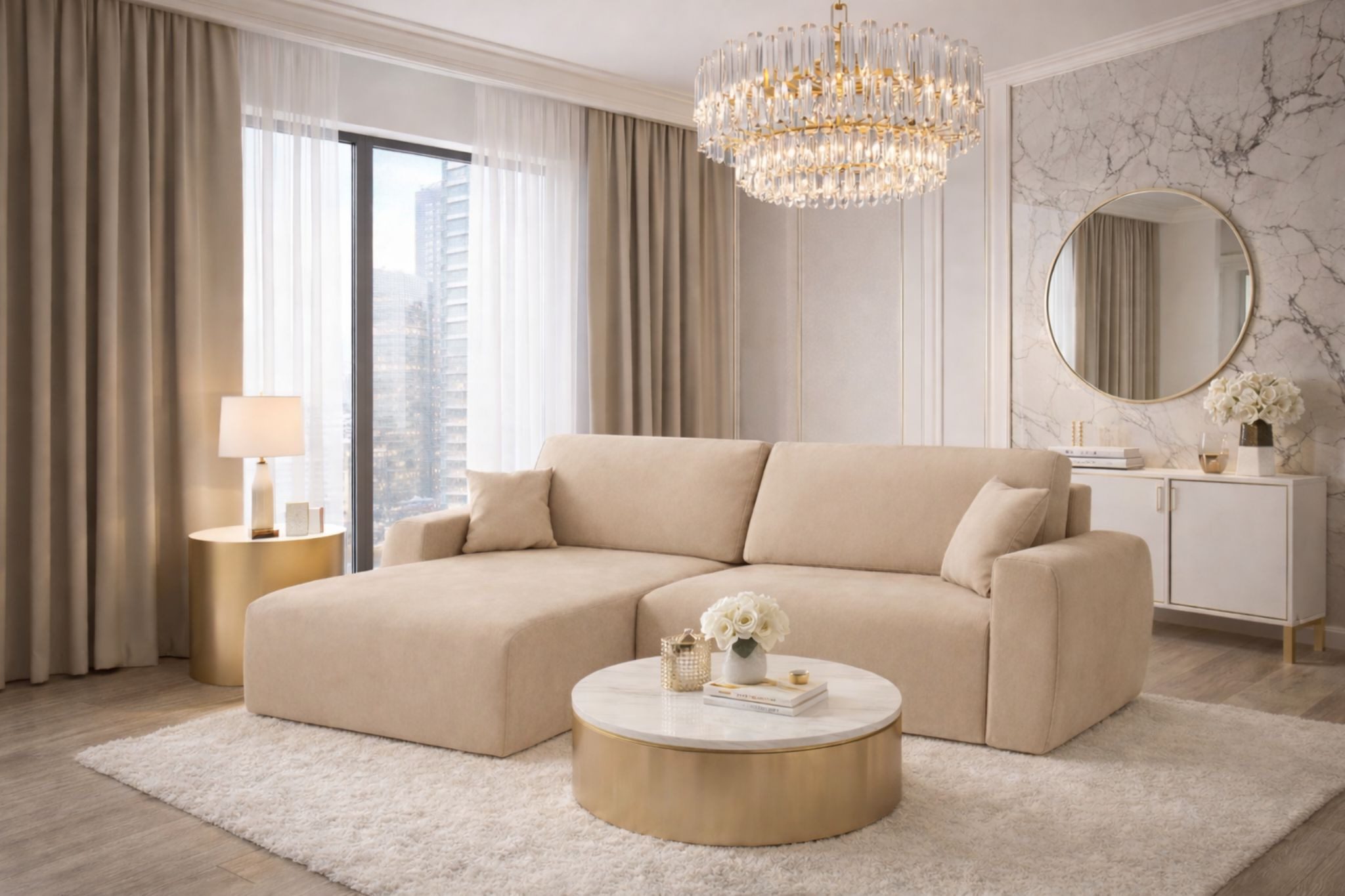 Kaiser Möbel Ecksofa mit Schlaffunktion und Bettkasten Ariel XL Velours Sofa Salvador, große Liegefläche,pflegeleichter Veloursstoff,ausziehbar