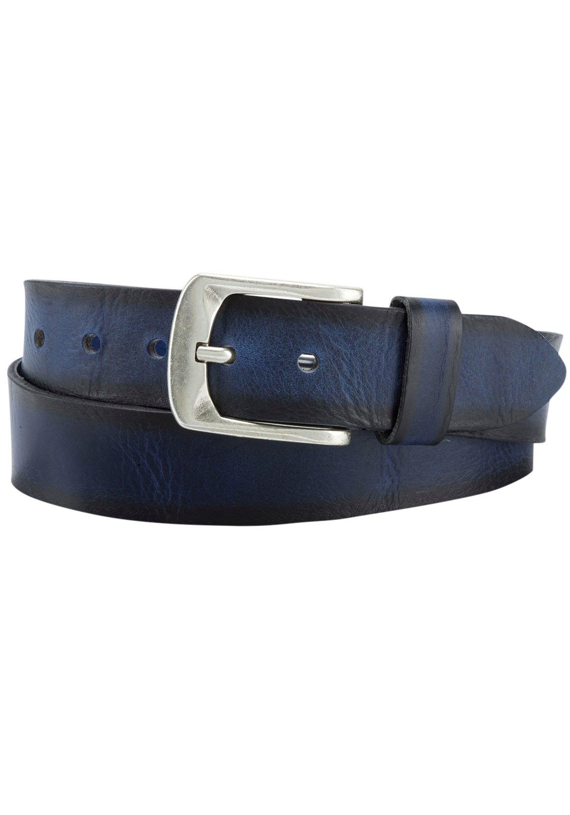 BERND GÖTZ Ledergürtel im Jeansstyle in vielen topaktuellen Farben dunkelblau