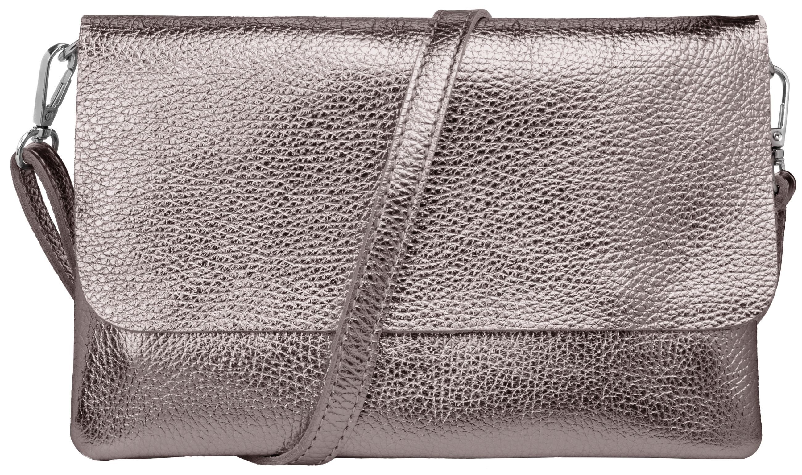 Caspar Clutch Abendtasche Damen Leder Handtasche - CLASSIC LINE - Modell No.835, leicht, elegant & unempfindlich - 100% Echtleder - Handmade in Italy