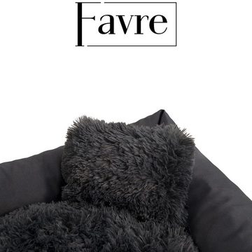 FAVRE Tierbett Fluffy Nelo Hundebett Tierbett Katzenbett, Polyester, Verschiedene Größen Gemütliches Hundebett Shaggy