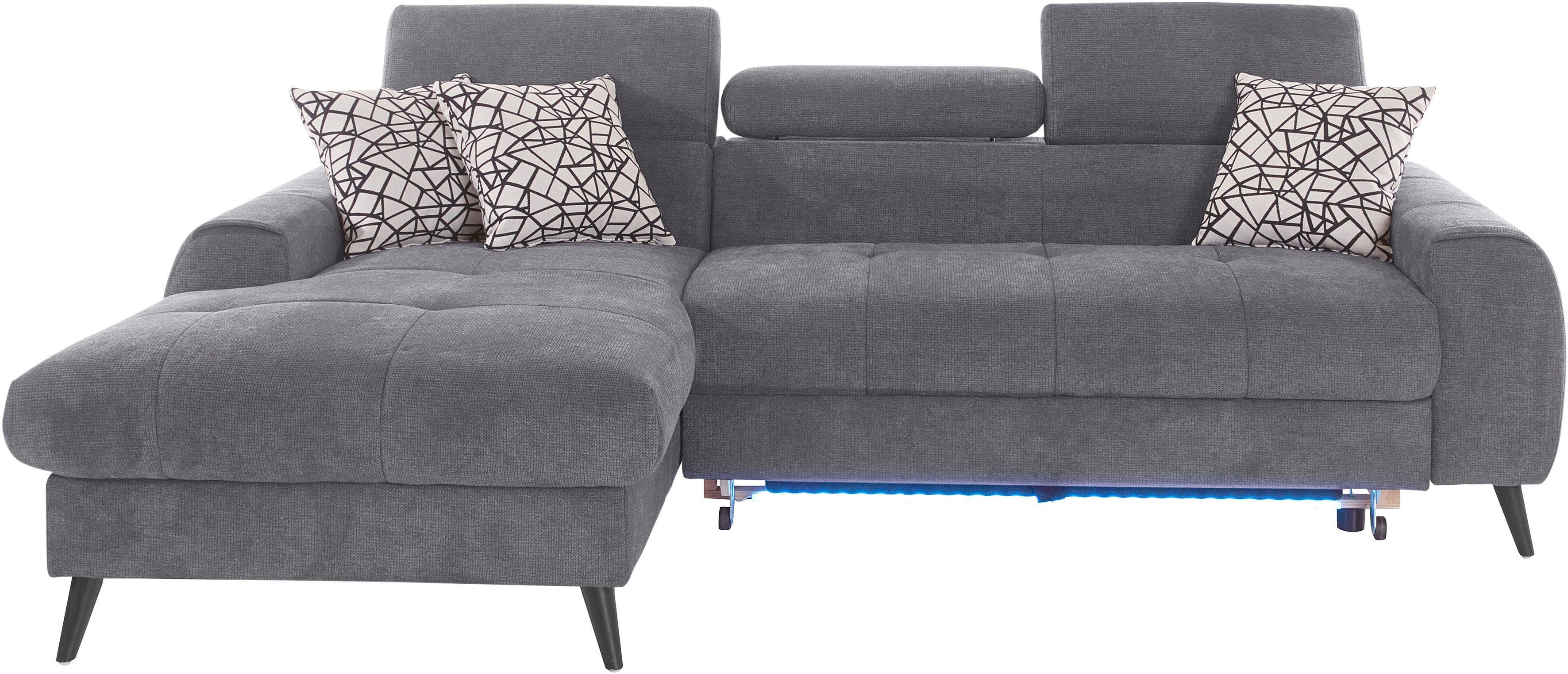 COTTA Ecksofa "Mia L-Form mit 3 Zierkissen", wahlweise mit Bettfunktion, Be günstig online kaufen