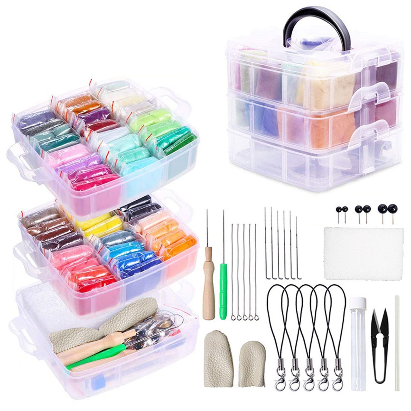 Bastelfilz DIY-Nadelfilzset, 40 Farben