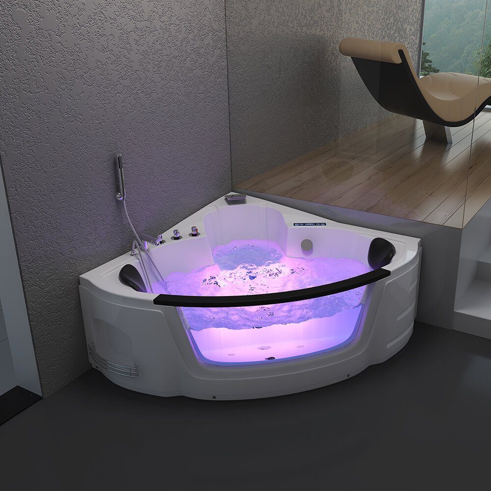 HOME DELUXE Whirlpool-Badewanne Whirlpool LAGUNA - L MINI, inkl. kompl. Zubehör, Eckwanne, 2 Personen