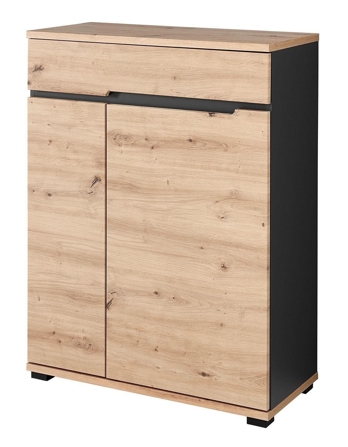Vito Schuhschrank SEDEO, Artisan Eiche Dekor, Graphitfarben, (1er Set) mit 2 Türen und 1 Schublade, BxHxT 80 x 106 x 38 cm