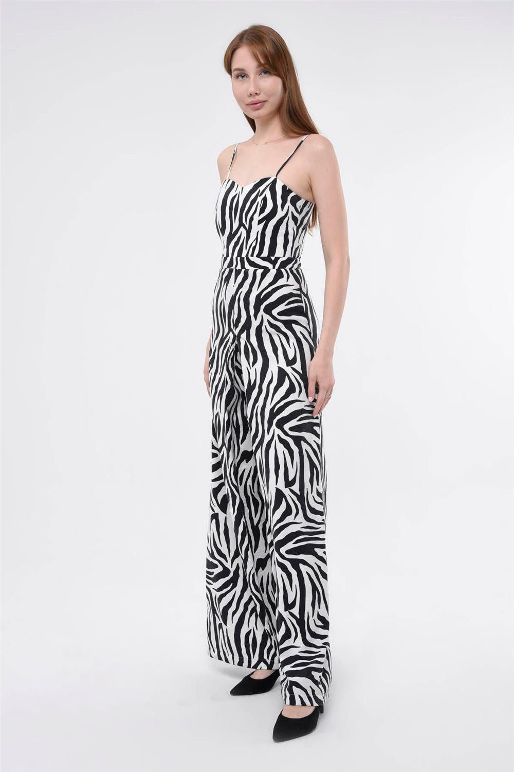 HomeStore Overall Zebra-Print Jumpsuit