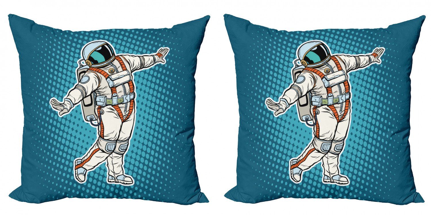 Kissenbezüge Modern (2 Digitaldruck, Accent Doppelseitiger Retro Astronaut Abakuhaus Stück), Comic-Art-Menschen