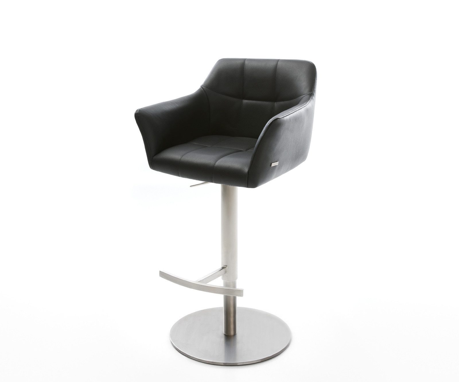 DELIFE Barhocker Yulo-Flex, Drehfuß höhenverstellbar Edelstahl Echt-Leder S günstig online kaufen