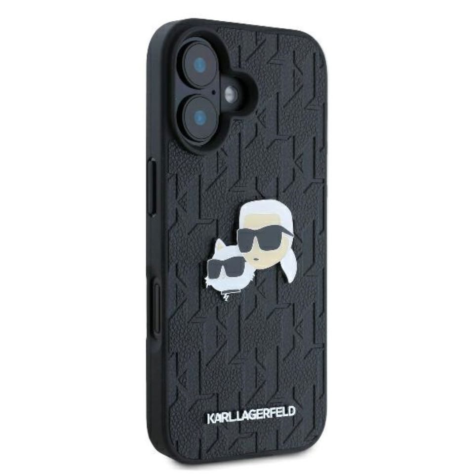 KARL LAGERFELD Handyhülle iPhone 16 Plus Kunststoff schwarz Logo Metall 6,7 Zoll, Kantenschutz – Bild 4 von 5
