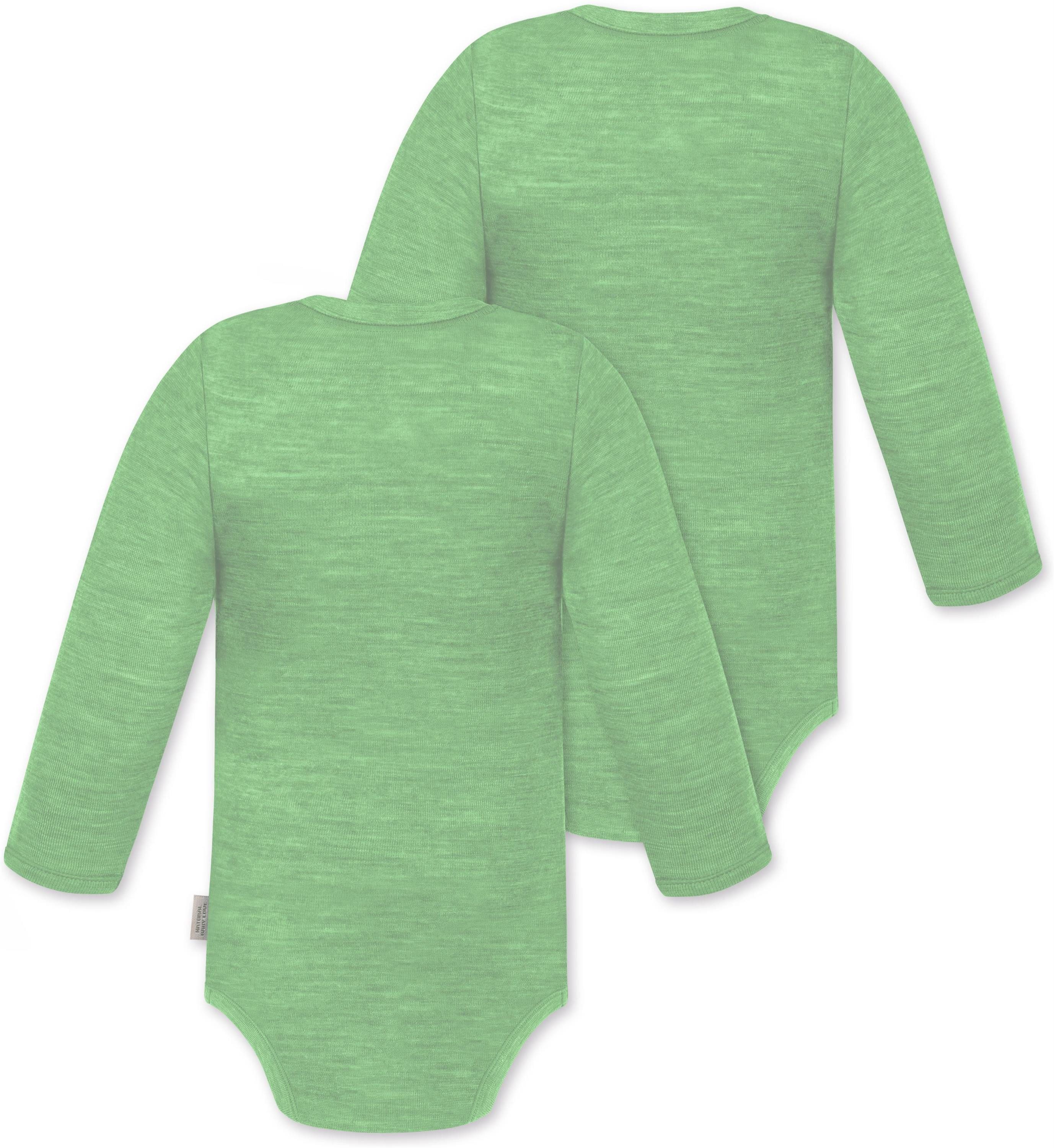normani Langarmwickelbody 2er Pack Baby Merino Langarmbody „Tuai" Multirabatt Baby Body Babyanzug mit Knopf aus 100 % Merinowolle